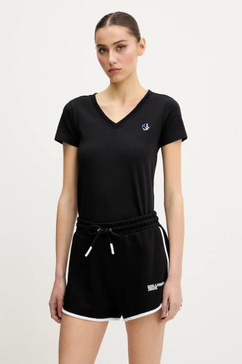 Tričko Karl Lagerfeld Jeans dámske, čierna farba, A2W17097