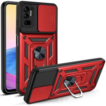 RING Obal s držiakom pre Xiaomi Redmi Note 10 5G červený