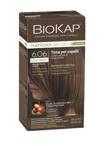 BIOKAP Nutricolor Delicato Rapid 6.06 Tmavá blond Havana barva na vlasy 135 ml
