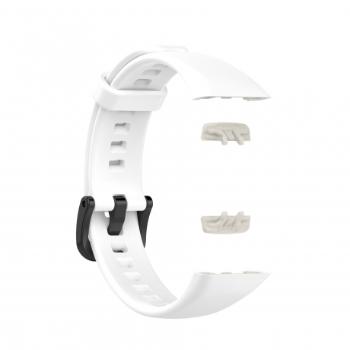 BStrap Silicone remienok na Honor Band 6 / Huawei Band 6, white (SHO003C02)