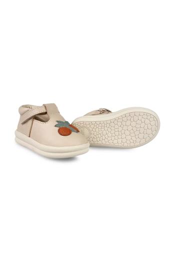 Kožené topánky pre bábätká Donsje Louwi Shoes Arancia béžová farba, 1502201