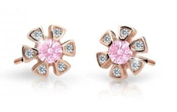 Cutie Jewellery Detské náušnice z ružového zlata C2156-30-X-4 ružová