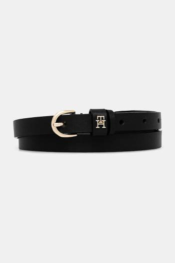 Kožený opasok Tommy Hilfiger čierna farba, AW0AW17759