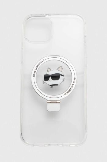 Puzdro na mobil Karl Lagerfeld iPhone 15 Plus / 14 Plus 6.7 biela farba, KLHMP15MHMRSCHH