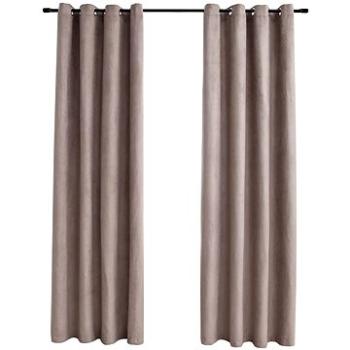 Zatemňovacie závesy s kovovými krúžkami 2 ks taupe 140 x 225 cm (134477)