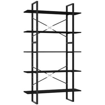 Shumee s 5 policami čierna, 100 × 30 × 175 cm, drevotrieska, 3081999