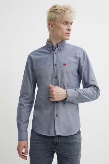 Bavlnená košeľa HUGO pánska, slim, s golierom button-down, 50479302