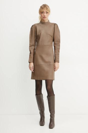 Šaty Bruuns Bazaar hnedá farba, mini, priliehavá, BBW4319
