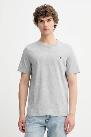 Bavlnené tričko PS Paul Smith pánske, šedá farba, jednofarebná, M2R.011R.KZEBRA