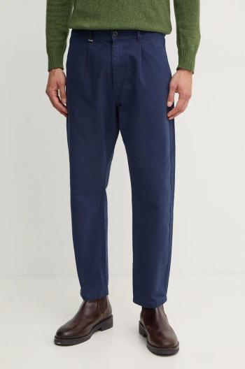 Bavlnené nohavice United Colors of Benetton tmavomodrá farba, strih chinos, 43OZUE01M