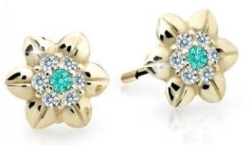 Cutie Jewellery Krásne detské náušnice zo žltého zlata C2202-30-X-1 svetlo zelená