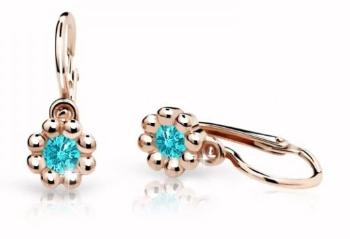 Cutie Jewellery Detské náušnice z ružového zlata C2030-10-X-4 svetlo zelená