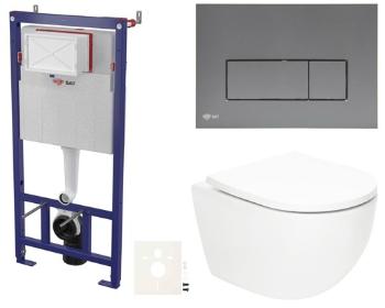 Závesný wc set SAT Fusion do ľahkých stien / predstenové vírové splachovanie SIKOSSTORFUGMM