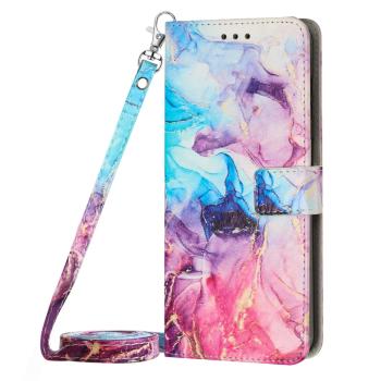 ART MARBLE Peňaženkový kryt s remienkom Samsung Galaxy S23 Ultra 5G BLUE PURPLE