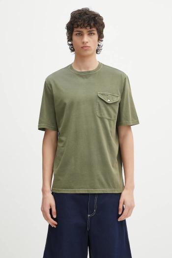 Bavlnené tričko Barbour Barbour Newstreet Relaxed Fit T-Shirt pánske, zelená farba, jednofarebné, MTS1398