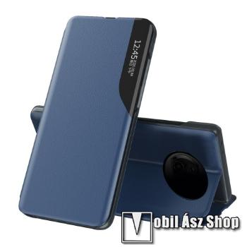 View Window ablakos notesz tok / flip tok - KÉK - oldalra nyíló, asztali tartó funkciós, műanyag belső - Xiaomi Redmi Note 9T 5G / Redmi Note 9 5G