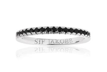 Sif Jakobs Strieborný prsteň s čiernymi kubickými zirkónmi Ellera SJ-R2869-BK 56 mm