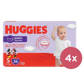 HUGGIES® Pants Nohavičky plienkové jednorazové 5 (12-17 kg) 136 ks - MESAČNÁ ZÁSOBA