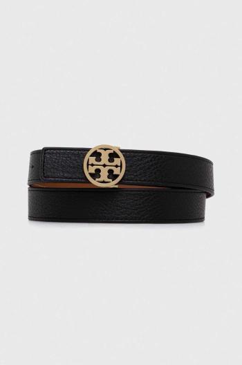 Obojstranný kožený opasok Tory Burch 1" Miller Reversible dámsky, čierna farba, 138935.001