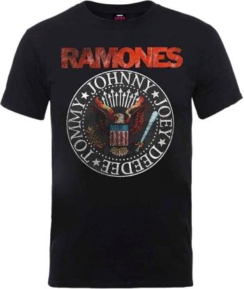 Ramones Tričko Vintage Eagle Seal Unisex Black S