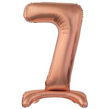 Balón fóliový číslica ružovo zlatá/rose gold na podstavci, 74 cm – 7 (5902973143423)