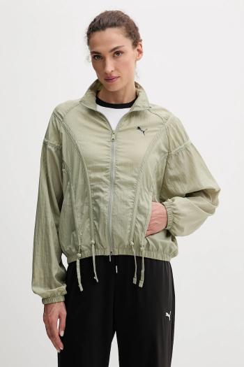 Bunda Puma zelená farba, prechodná, oversize, 632148