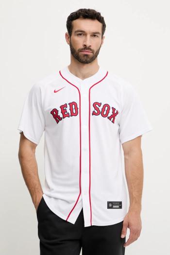 Tričko Nike Boston Red Sox biela farba, voľný strih, so stojačikom, LM25-BQHO-BQ-1U2