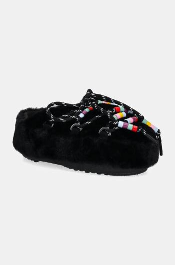 Papuče Moon Boot MB MULE FAUX FUR BEADS čierna farba, 80D1460250 N001