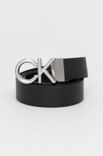 Kožený opasok Calvin Klein pánsky, čierna farba