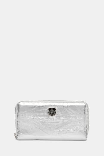 Kožená peňaženka The Kooples dámska, strieborná farba, AFPM30001K