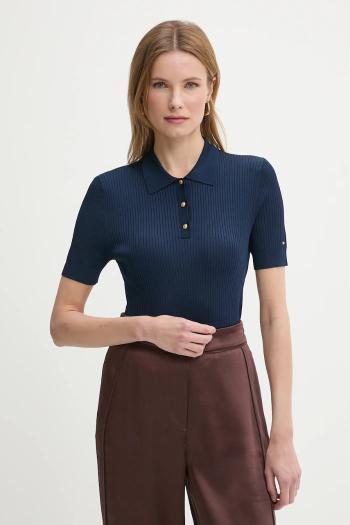 Polo tričko Tommy Hilfiger dámske, tmavomodrá farba, WW0WW45511