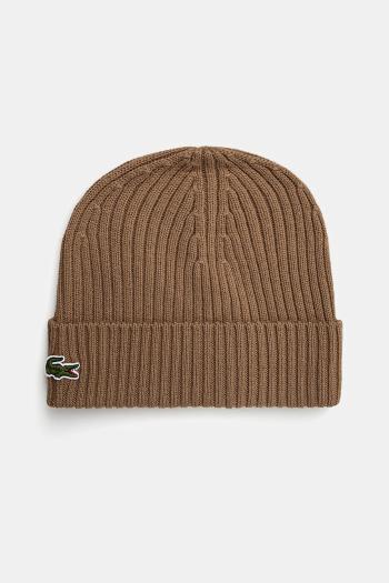 Vlnená čiapka Lacoste zelená farba, z tenkej pleteniny, vlnená, RB0001