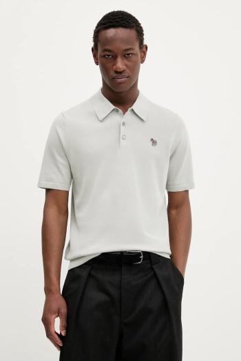 Bavlnené polo tričko PS Paul Smith šedá farba, jednofarebné, M2R-485ZZ-T21858