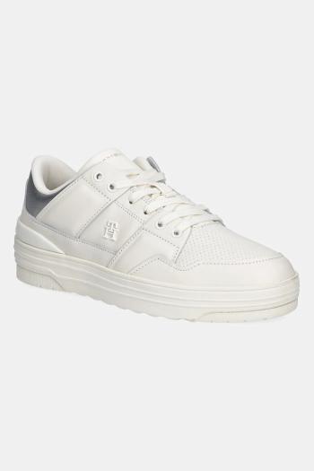 Kožené tenisky Tommy Hilfiger FEMININE BASKET SNEAKER béžová farba, FW0FW08326