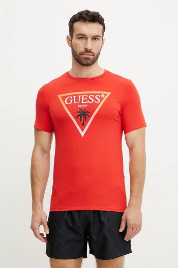 Tričko Guess pánske, červená farba, s potlačou, F5GI00 J1314