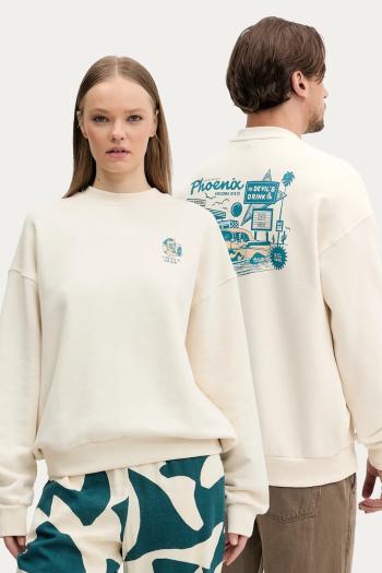 Mikina Kaotiko béžová farba, s potlačou, AQ041-01S-G002