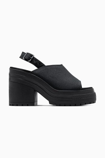 Sandále Converse Chuck 70 De Luxe Heel Nu dámske, čierna farba, na podpätku, A12567C
