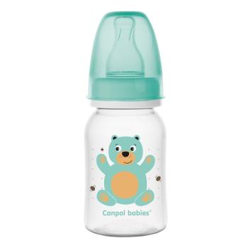 CANPOL BABIES Fľaša s potlačou CUTE ANIMALS 120ml - zelená