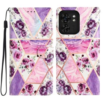 ART Peňaženkový kryt pre Motorola Edge 40 PURPLE MARBLE