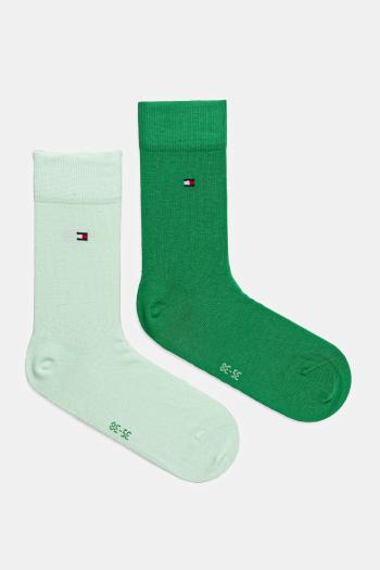 Detské ponožky Tommy Hilfiger 2-pak zelená farba, 391334