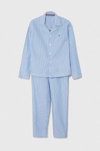 Pyžamo Tommy Hilfiger modrá farba, vzorované