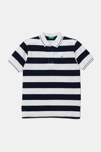 Detská bavlnená polokošeľa United Colors of Benetton tmavomodrá farba, vzorovaná, 39QAC301T