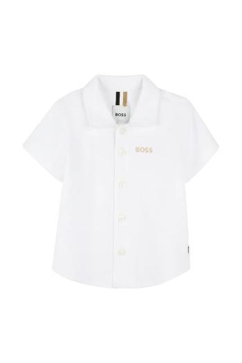 Bavlnená košeľa pre bábätká BOSS biela farba, J52092