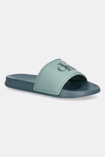 Detské šľapky Calvin Klein Jeans zelená farba, V3X0-83032