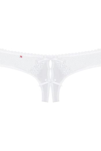 Biele crotchless nohavičky Alabastra