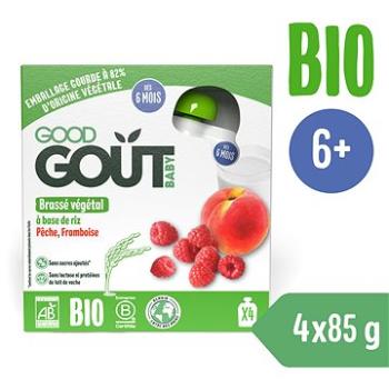 Good Gout BIO Ryžový dezert s broskyňou a malinou (4× 85 g) (3760269312784)