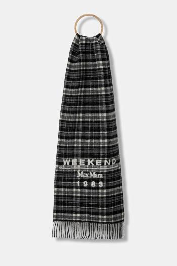 Vlnený šál Weekend Max Mara PAGELLA šedá farba, vzorovaný, 2525546085600