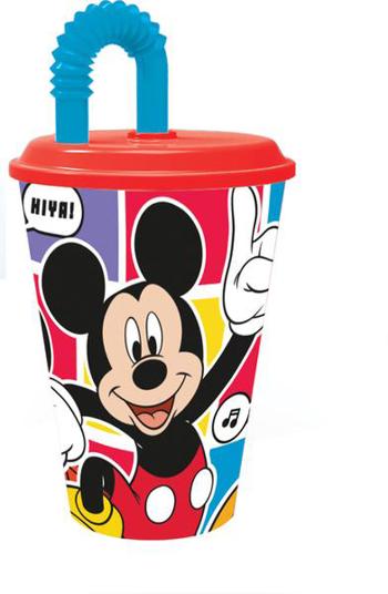 STOR Plastový téglik so slamkou MICKEY 430ml