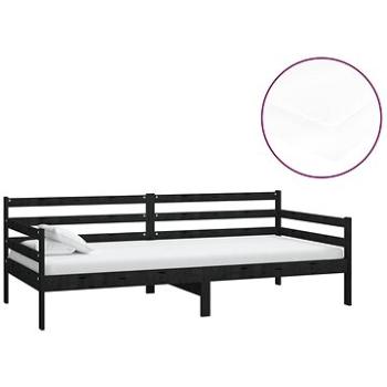 Shumee váľanda s matracom 90×200 cm čierna masívne borové drevo, 3083603