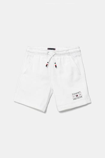 Detské krátke nohavice Tommy Hilfiger biela farba, nastaviteľný pás KB0KB09481